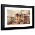 thumbnail image 1 of Auguste-Sébastien Bénard 18x14 Black Modern Framed Museum Art Print Titled - The Entrance to the Old Fortress of the Grand Chatelet, a Carnival Day, 1 of 5