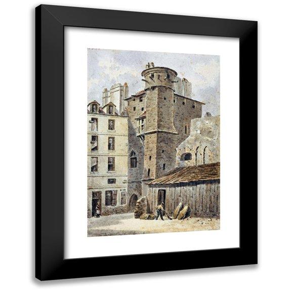 Auguste-Sébastien Bénard 18x24 Black Modern Framed Museum Art Print Titled - Saint John of Lateran Tour. (1844)