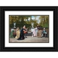thumbnail image 1 of Auguste Serrure 14x11 Black Ornate Wood Framed Double Matted Museum Art Print Titled: The Charming Opponent (1871), 1 of 5
