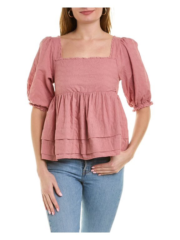 womens Joan Blouse, XS, Pink