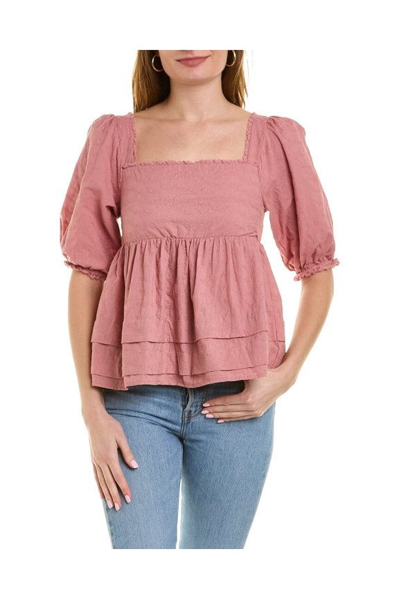 womens Joan Blouse, XS, Pink