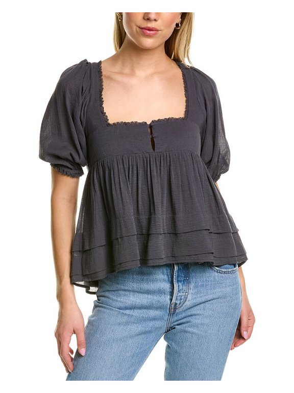 womens Joan Blouse, XXS, Black
