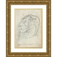 thumbnail image 1 of Augustin Pajou 11x14 Gold Ornate Wood Frame and Double Matted Museum Art Print Titled - Lion's Head from the Capitoline Staircase (1752-1756), 1 of 4