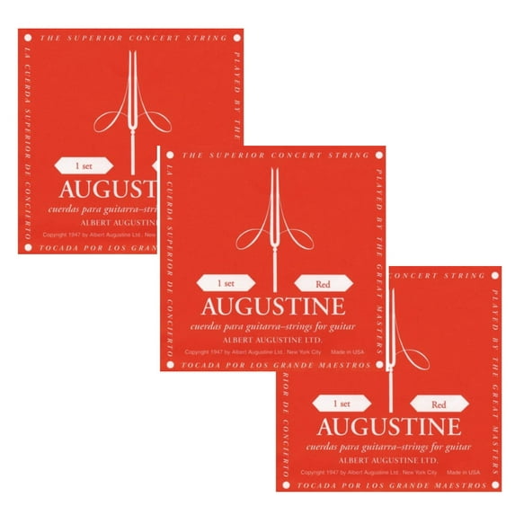 Augustine Guitar Strings 3-Packs Classsical Classic Red Medium Tension 524A