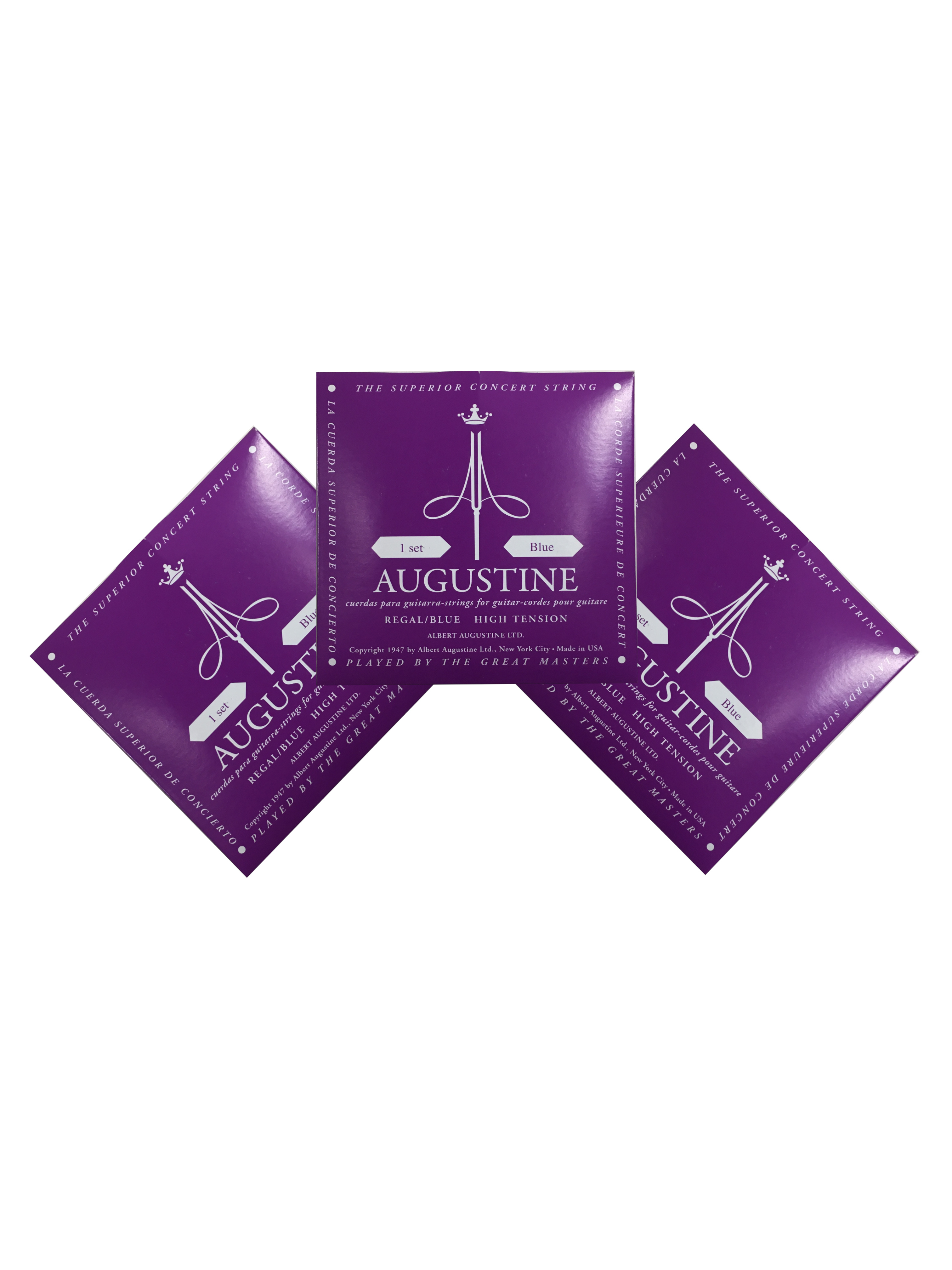 Augustine Guitar Strings 3-Sets Classical Regal Blue High Tension 530A