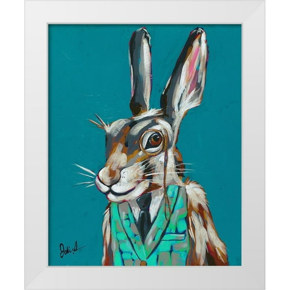 Augustine, Jodi 12x14 White Modern Wood Framed Museum Art Print Titled - Spy Animals III-Riddler Rabbit