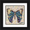 thumbnail image 1 of Augustine, Jodi 15x15 Black Ornate Wood Framed with Double Matting Museum Art Print Titled - Pop Butterfly II, 1 of 4