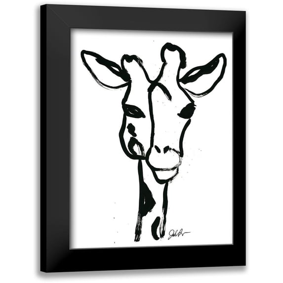 Augustine, Jodi 15x18 Black Modern Framed Museum Art Print Titled - Inked Safari III-Giraffe 1