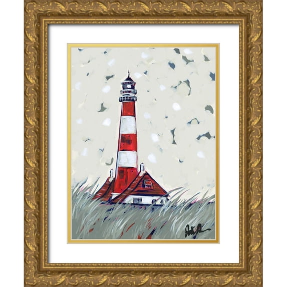 Augustine, Jodi 19x24 Gold Ornate Wood Framed with Double Matting Museum Art Print Titled - Pop Lighthouse II