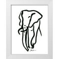thumbnail image 1 of Augustine, Jodi 19x24 White Modern Wood Framed Museum Art Print Titled - Inked Safari II-Elephant, 1 of 4