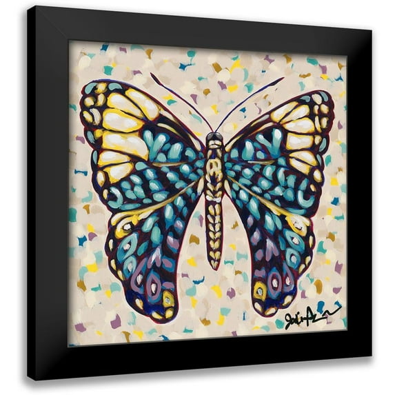 Augustine, Jodi 20x20 Black Modern Framed Museum Art Print Titled - Pop Butterfly II