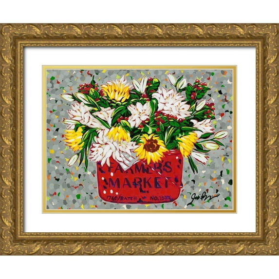 Augustine, Jodi 32x25 Gold Ornate Wood Framed with Double Matting Museum Art Print Titled - Country Florals