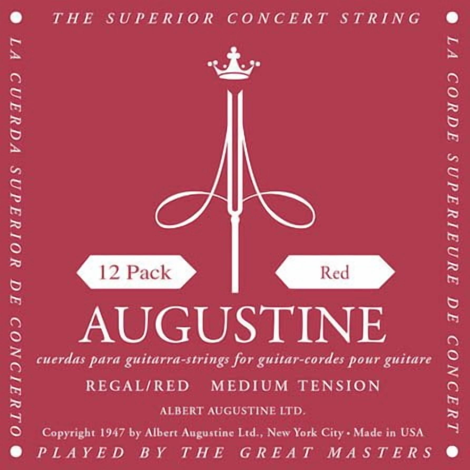 Augustine Regal Red Medium Tension Nylon Guitar Strings  12-Pack