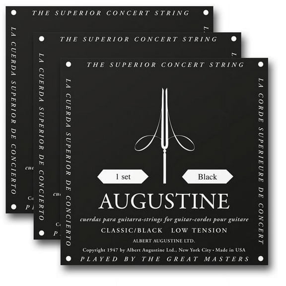 Augustine Strings 362579 Low Tension Nylon Guitar Strings, Classic & Black