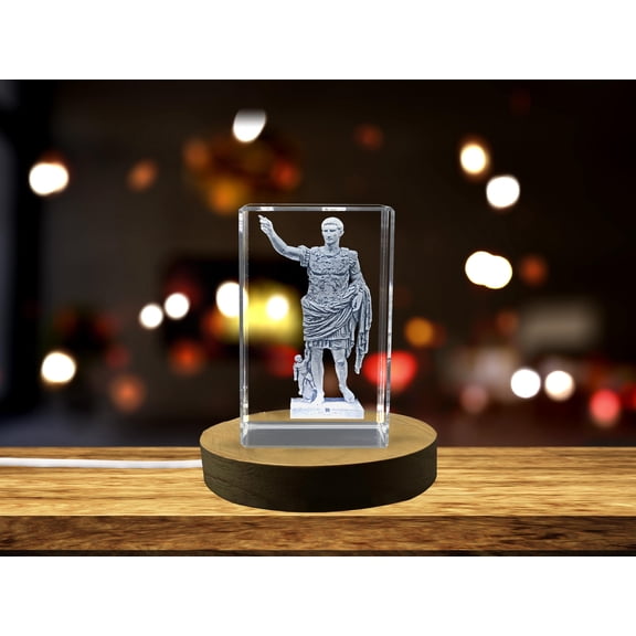 Augustus Caesar 3D Engraved Crystal Keepsake Gift