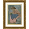 thumbnail image 1 of Augustus John 11x14 Gold Ornate Wood Frame and Double Matted Museum Art Print Titled - A Woman Reading - Provencal&nbsp;Study (1910), 1 of 4