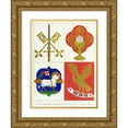 thumbnail image 1 of Augustus Pugin 15x18 Gold Ornate Wood Frame and Double Matted Museum Art Print Titled - Emblems of St. Peter and St. Paul; the Blessed Sacrament, and the Lamb of God. (1846), 1 of 4