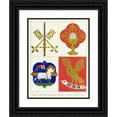 thumbnail image 1 of Augustus Pugin 19x24 Black Ornate Framed Double Matted Museum Art Print Titled: Emblems of St. Peter and St. Paul; the Blessed Sacrament, and the Lamb of God. (1846), 1 of 5