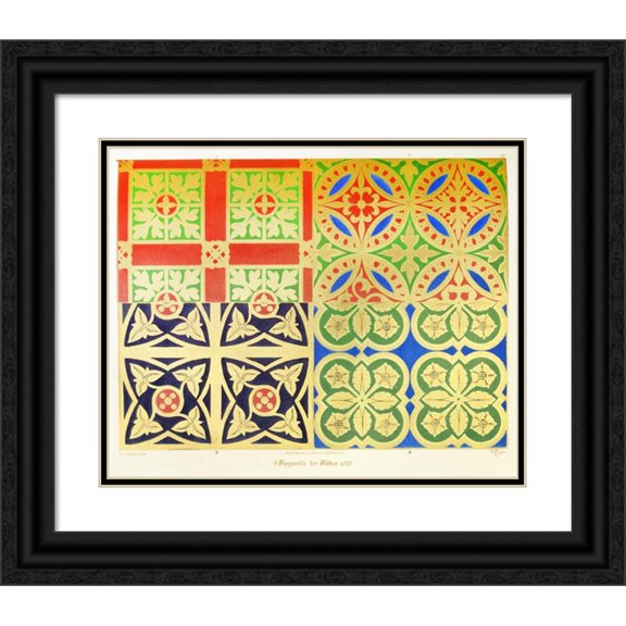 Augustus Pugin 24x20 Black Ornate Framed Double Matted Museum Art Print Titled: Apparel for Albes. 4 (1846)