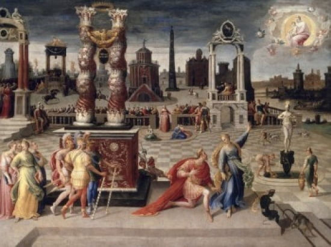 Augustus and the Tiburtine Sibyl 16th C Antoine Caron (1520-1598French) Musee du Louvre Paris Canvas Art - Antoine Caron (24 x 36)