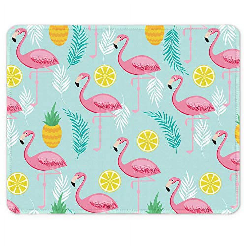 Auhoahsil Mouse Pad, Square Flamingo Design Anti-Slip Rubber Mousepad with Durable Stitched Edges for Gaming Office Laptop Computer PC Men Women, Cute Custom Pattern, 9.8 x 7.9 Inch, Tropical Style - image 1 of 7