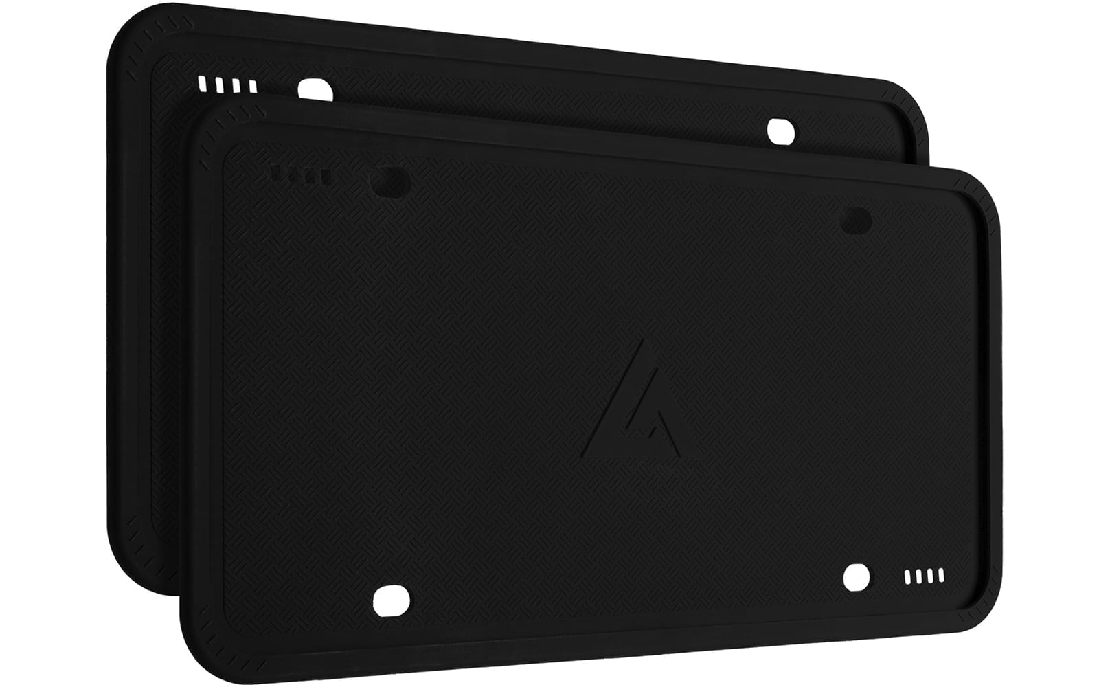 Aujen 2-Pack Silicone Black License Plate Frames , Universal US Car License Plate Cover
