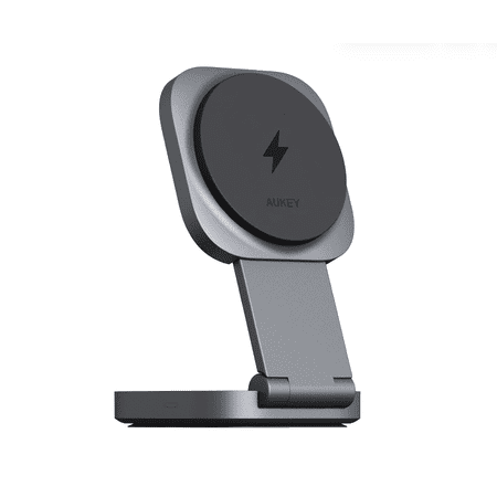Aukey - 2-in-1 MagSafe Qi2 Wireless Charging Stand - Gray