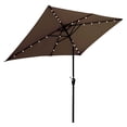 thumbnail image 1 of Aukfa 10 x 6.5ft Rectangular Patio Solar LED Lighted Outdoor Umbrellas for Market Beach Pool - Dark Chocolate, 1 of 8