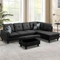 thumbnail image 1 of Aukfa 103" Sectional Sofa with Storage Ottoman, L Shape Couch for Living Room, Right Facing Chaise, Linen, Dark Gray, 1 of 11
