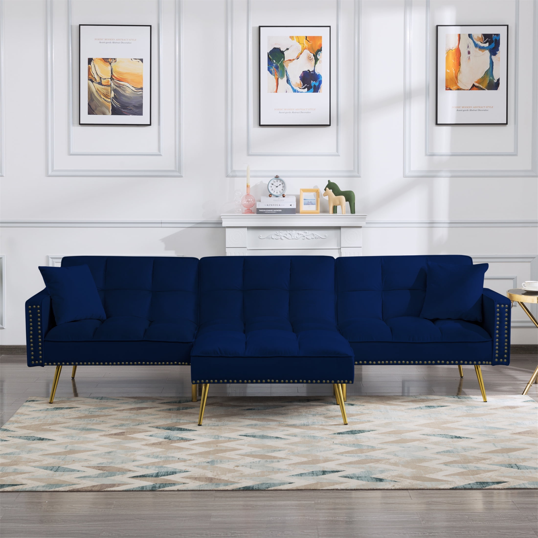 (MUST GO TODAY) Navy Blue Sectional Couch From Rooms To Go