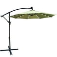 thumbnail image 1 of Aukfa 10ft Patio Solar LED Lighted Outdoor Umbrellas with Cross Base for Market Beach Pool - Green, 1 of 8