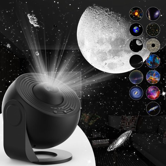 Aukfa 13-in-1 Planetarium Star Projector for Bedroom, LED Galaxy Ceiling Night Light with Timer, Milky Way Mood Lamp Room Decor for Adults & Kids – Black