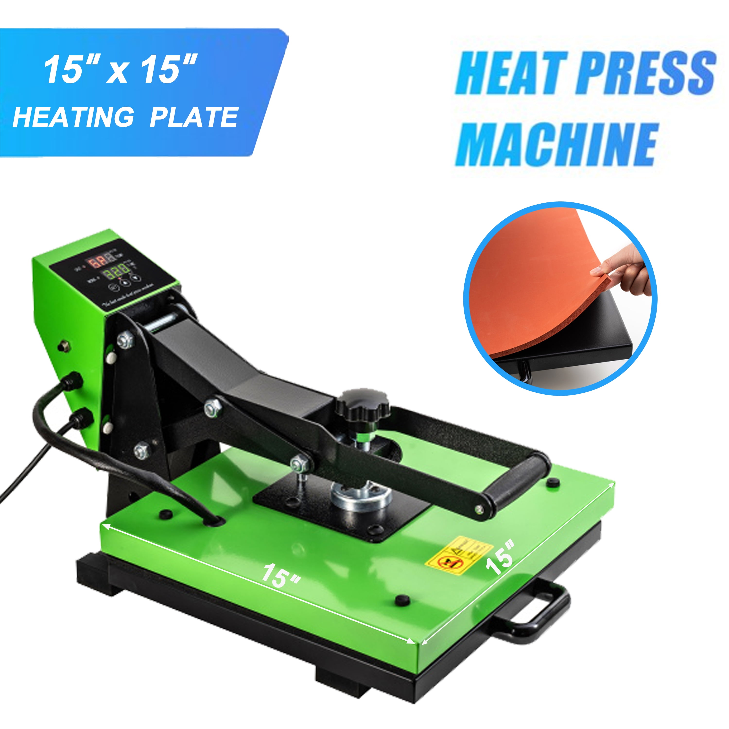 15x15 Heat Press Machine, Aukfa Digital LED Timer Hot Pressing