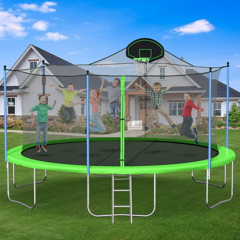 Free Shipping! Aukfa 16FT Trampoline with Basketball Hoop and