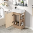 thumbnail image 1 of Aukfa 18.6" Bathroom Vanity with Sink Combo, Modern Storage Cabinet with Two-tier Shelves, Natural Brown, 1 of 8