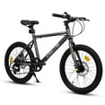 thumbnail image 1 of Aukfa 20" Kids Bike for Boys Girls,7-Speed Steel Frame,Dual Disc Brakes,Black, 1 of 8