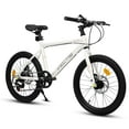 thumbnail image 1 of Aukfa 20" Kids Bike for Boys Girls,7-Speed Steel Frame,Dual Disc Brakes,White, 1 of 8