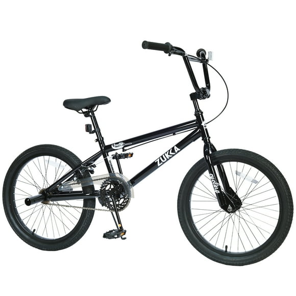 Aukfa 20 inch Freestyle Kids BMX Bike for Boys & Girls,Single Speed Bicycle with Rear Caliper Brake,Black