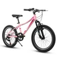 thumbnail image 1 of Aukfa 20 inch Kids Mountain Bike, Front Suspension Fork Kids' Bicycles for Boys Girls,7-Speed,Pink, 1 of 5