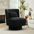 thumbnail image 1 of Aukfa 23.6"W Swivel Accent Chair with Pillow, Club Chairfor Bedroom Living Room,Black, 1 of 8