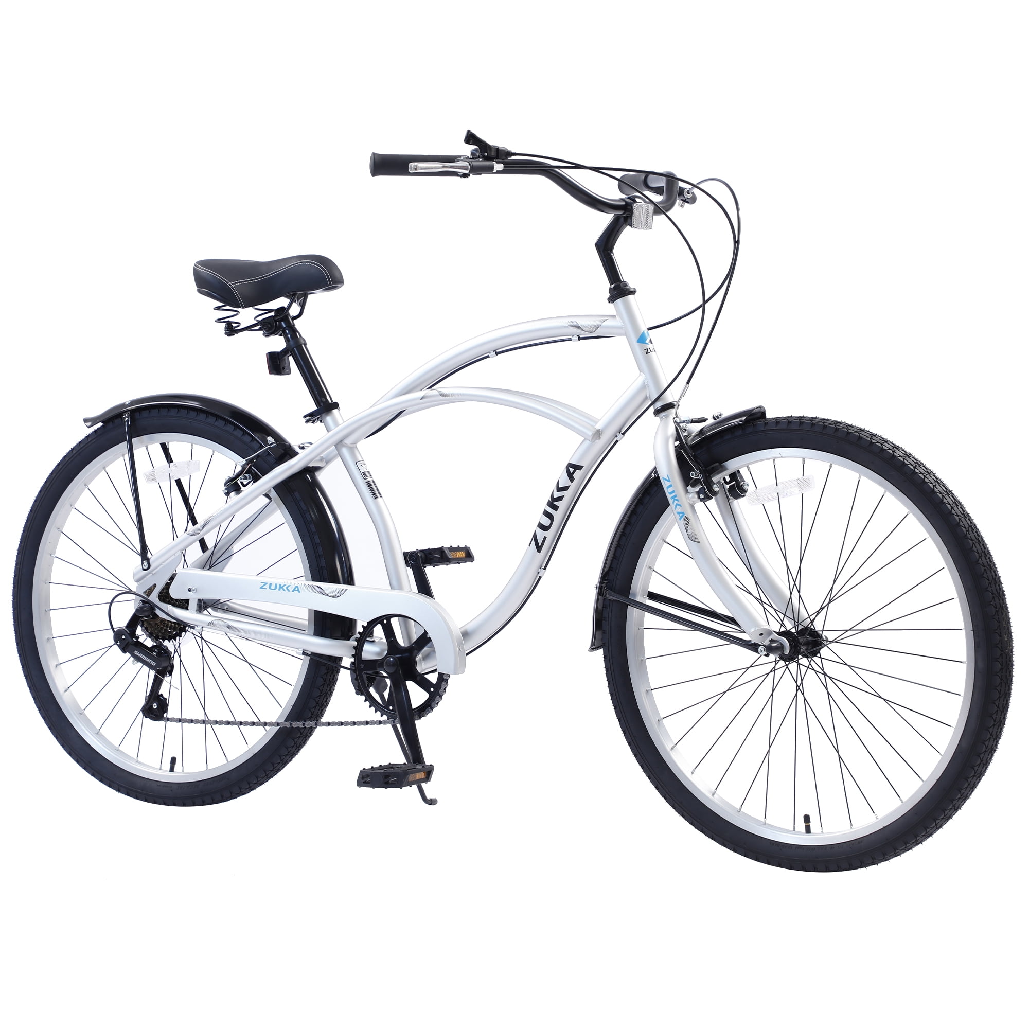 Aukfa 26″ Cruiser Bike, 7 Speed Bicycle Hybrid Bikes for Women Girls Ladies,Silver Sansujyuku sansujyuku.com