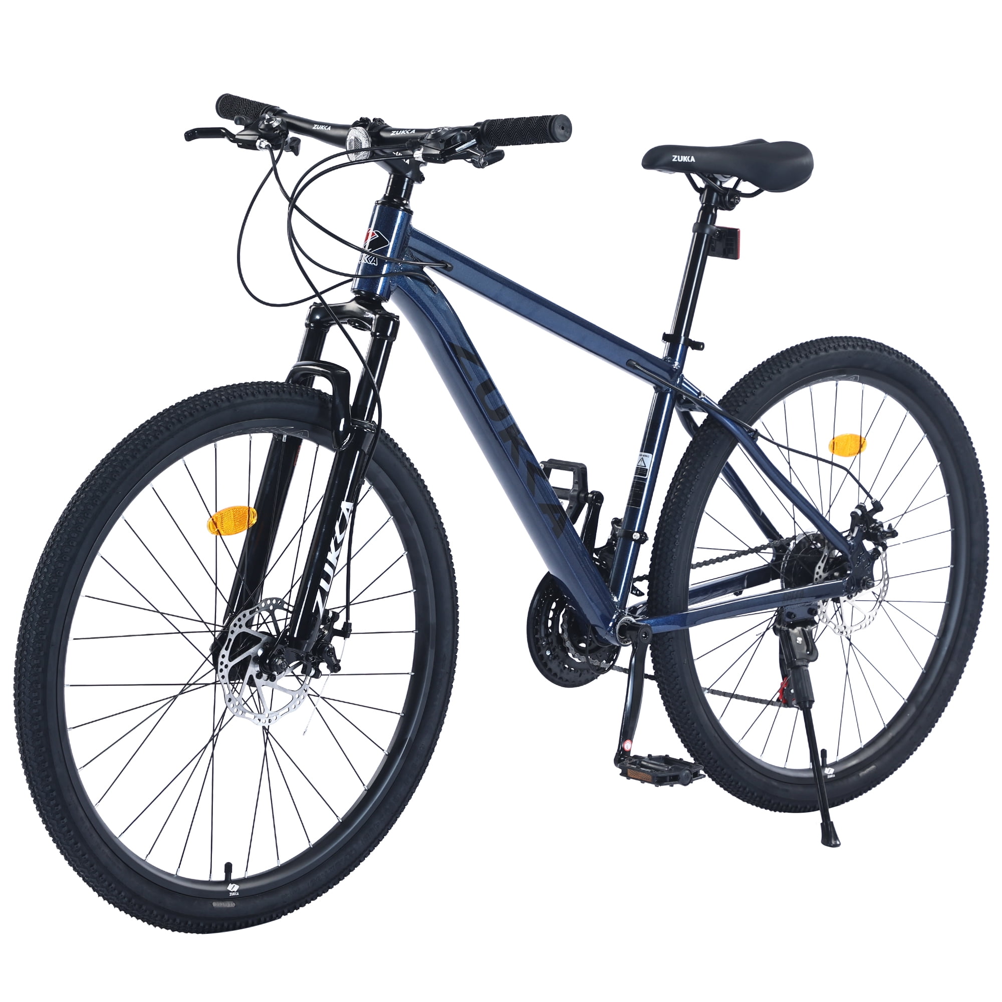 Aukfa 27.5" Aluminum Mountain Bike, 21-Speed MTB with Dual Disc Brakes & Suspension for Men & Women,Blue