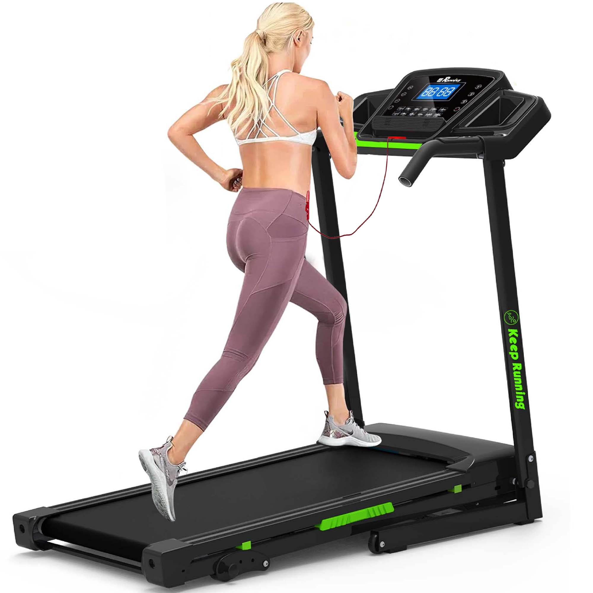 HLAiLL 2.0HP Treadmill for Home Folding 240lb Weight Capacity Walking  Jogging Exercise Machine Health & Fitness Fixed Incline with HD Screen 3  Gear