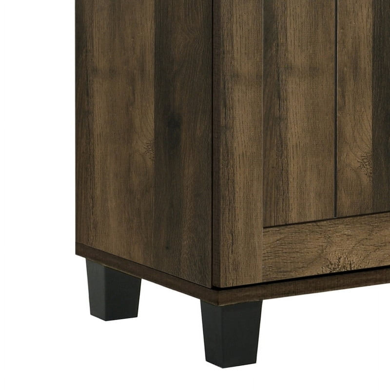 Aukfa 3-Door Shoe Cabinet, Freestanding Shoe Cabinet Organizer for Hallway Entryway,Oak