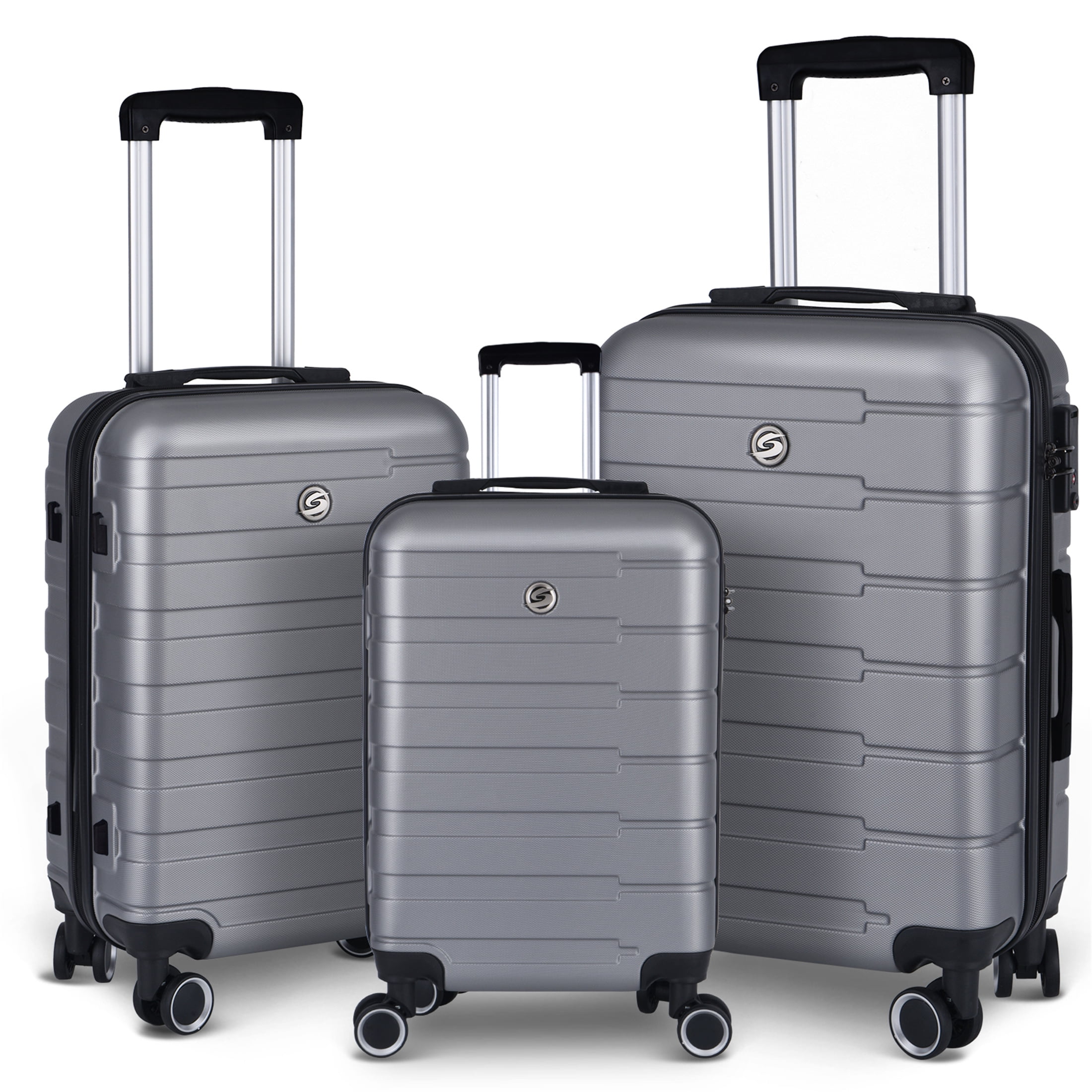 Free Shipping! Aukfa 3 Piece Lightweight Hardside Spinner Luggage