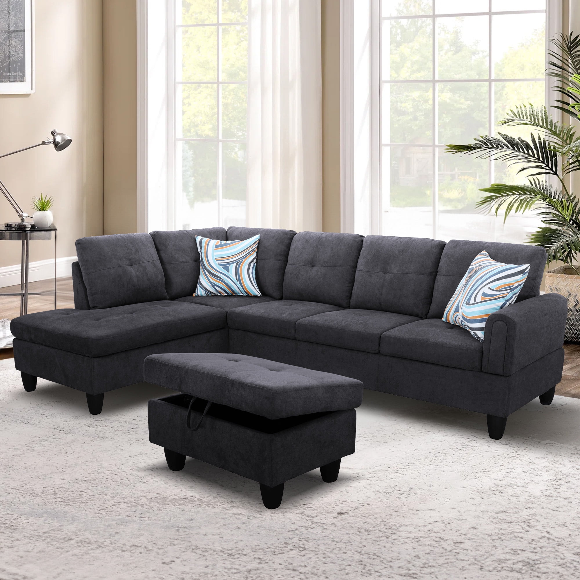 【うおやま】FK SOFA TRIM 3-SEATER Yaheetech-Contemporary-Fabric-