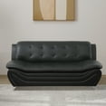 thumbnail image 1 of Aukfa 3 Piece Sofa Set - 76.5" Upholstered 3 Seat Sofa Couch for Living Room Bedroom, Leather, Black, 1 of 10