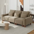 thumbnail image 1 of Aukfa 3 Piece Sofa Set - 99" Oversized 3 Seat Couch with Cup Holders&Pillows, Chenille, Khaki, 1 of 9