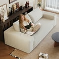 thumbnail image 1 of Aukfa 3-Seater Corduroy Sofa, Deep Seat Cloud Couch, No Assembly Frameless Loveseat for Living Room, Bedroom, Apartment, Beige, 1 of 8