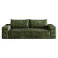 thumbnail image 1 of Aukfa 3-Seater Corduroy Sofa, Deep Seat Cloud Couch, No Assembly Frameless Loveseat for Living Room, Bedroom, Apartment, Green, 1 of 8